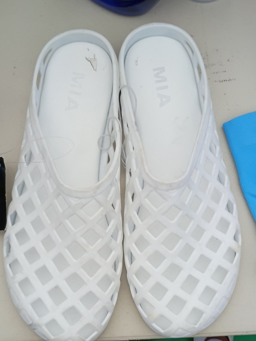 MIA White Women's Lattice Slip-On Clog